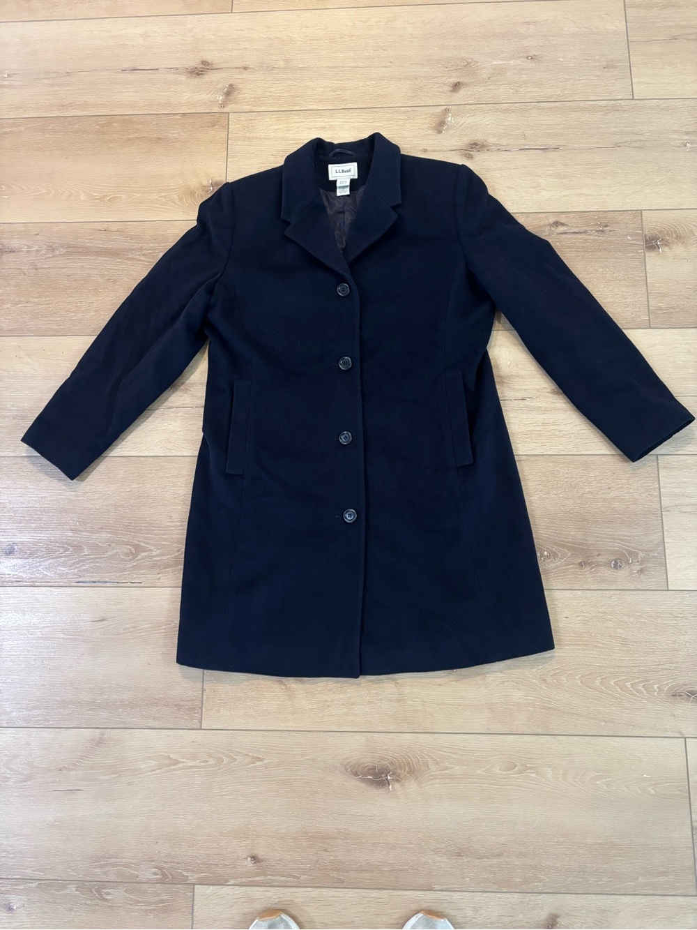 L.L. Bean Wool Coat Size 12 Navy